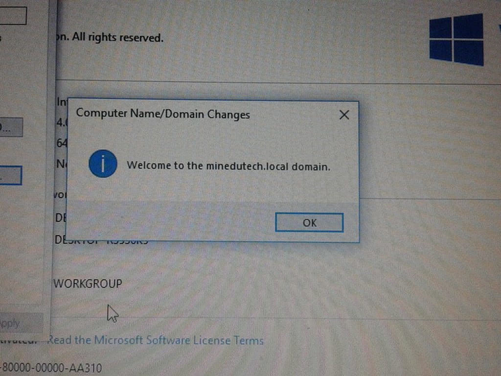 Client is now on domain
