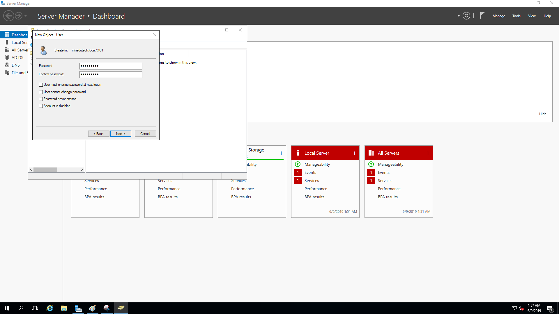 enter password for user